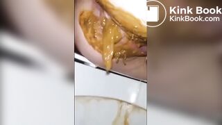 Messy toilet event selfie