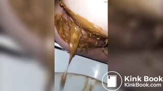 Messy toilet event selfie