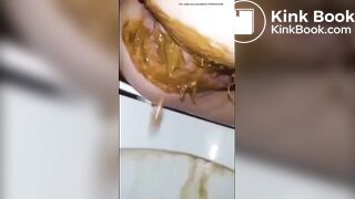 Messy toilet event selfie