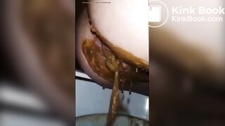 Messy toilet event selfie