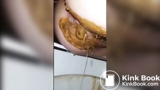 Messy toilet event selfie