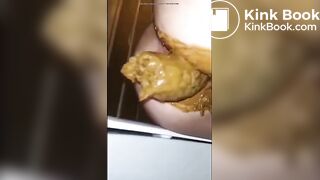 Messy toilet event selfie