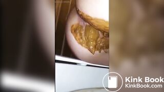 Messy toilet event selfie