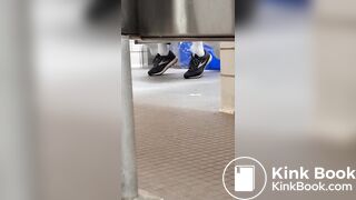 Woman takes a gassy shit