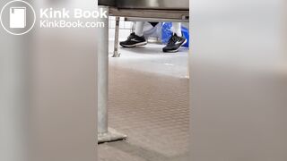 Woman takes a gassy shit