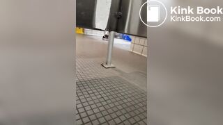 Woman takes a gassy shit