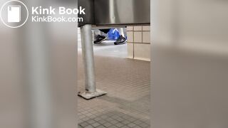 Woman takes a gassy shit