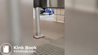 Woman takes a gassy shit