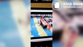 Girl poops herself in a store