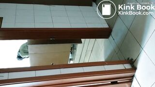 Girl pooping gets voyeured at bottom view