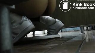 Girl with diarrhea spied making a mess