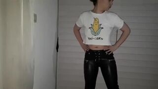 Leather pants pooping