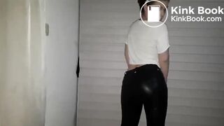 Leather pants pooping