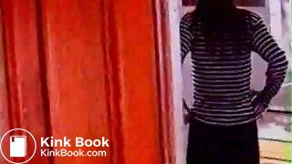 (Vintage) Girl drops big load in toilet