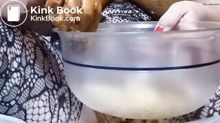 Fat pussy smeared and fisted in stinky shit