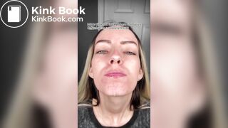 A beautiful girl spits