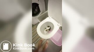 beautiful woman lets out a big shit