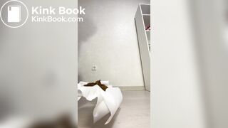 beautiful woman lets out a big shit