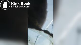 Crazy bitch shits and pisses on guys car