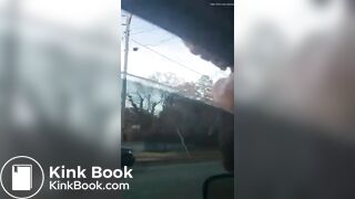 Crazy bitch shits and pisses on guys car