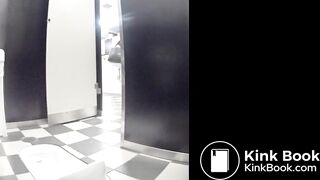 Cute japanese giril shitting in shopping mall toilet
