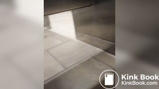 Woman has diarrhea in the mall