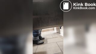 Woman has diarrhea in the mall