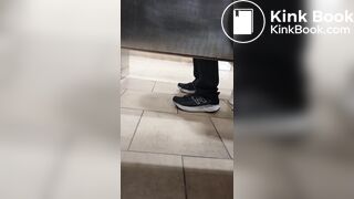 Woman has diarrhea in the mall