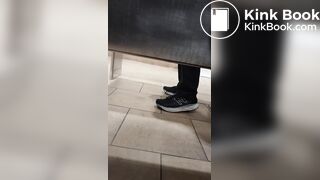 Woman has diarrhea in the mall