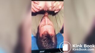 Guy tongues nice load from tiny ass