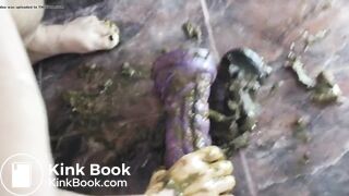 Hairy huge anal scat