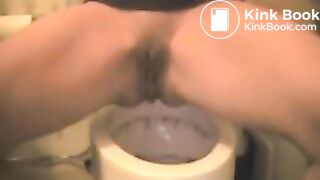 Girl makes a bathroom clip