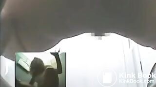 Multiple girls shit in porta potty spycam 1
