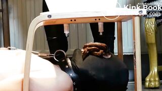 Sexy mistresses piss n shit in their slave mouth