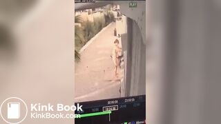 Woman desperate poop cctv