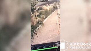 Woman desperate poop cctv