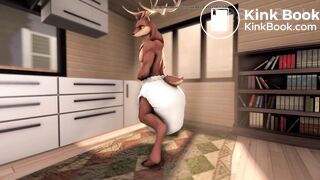 Deer pooping on a diaper