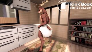 Deer pooping on a diaper