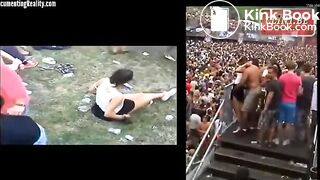 Festival girl shit herself while sitting down.
