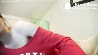 Hot brunette with glasses pull up mess