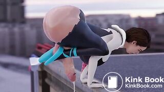 futanari jill valentine shitting from the roof (loop)