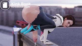 futanari jill valentine shitting from the roof (loop)