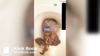 Sexy Brunette Leaves a nice pile in her toilet bowl