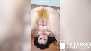 Upside down scat eating