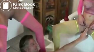 Two Mistress shit on slave