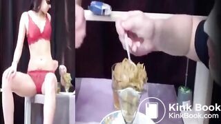 Lucky toilet gets perfect creamy dessert off