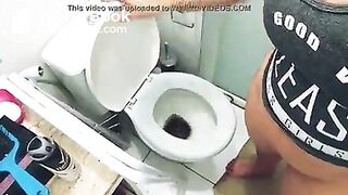 Latina toilet pooping