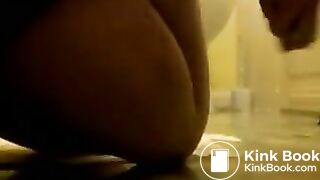 amateur girl takes a healthy poop on the floor