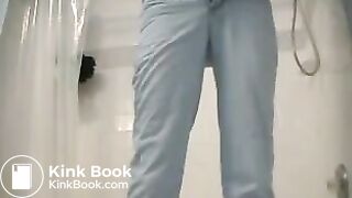 RUNNY SHIT IN LIGHT BLUE JEANS