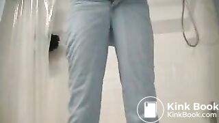 RUNNY SHIT IN LIGHT BLUE JEANS